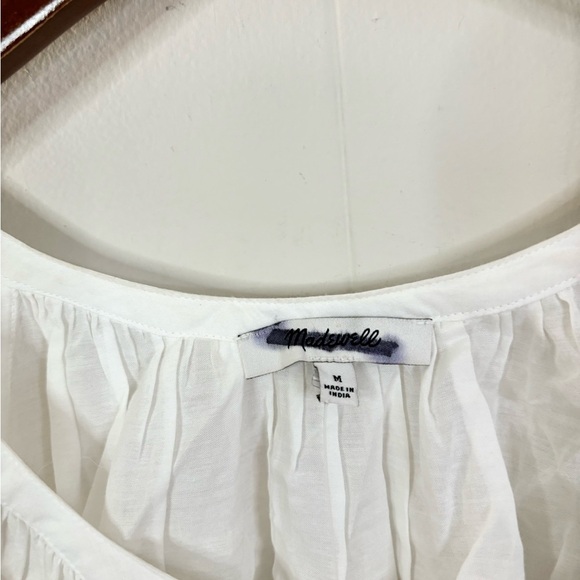 Madewell Emilina puff sleeve button front cotton top size M new - Picture 7 of 7